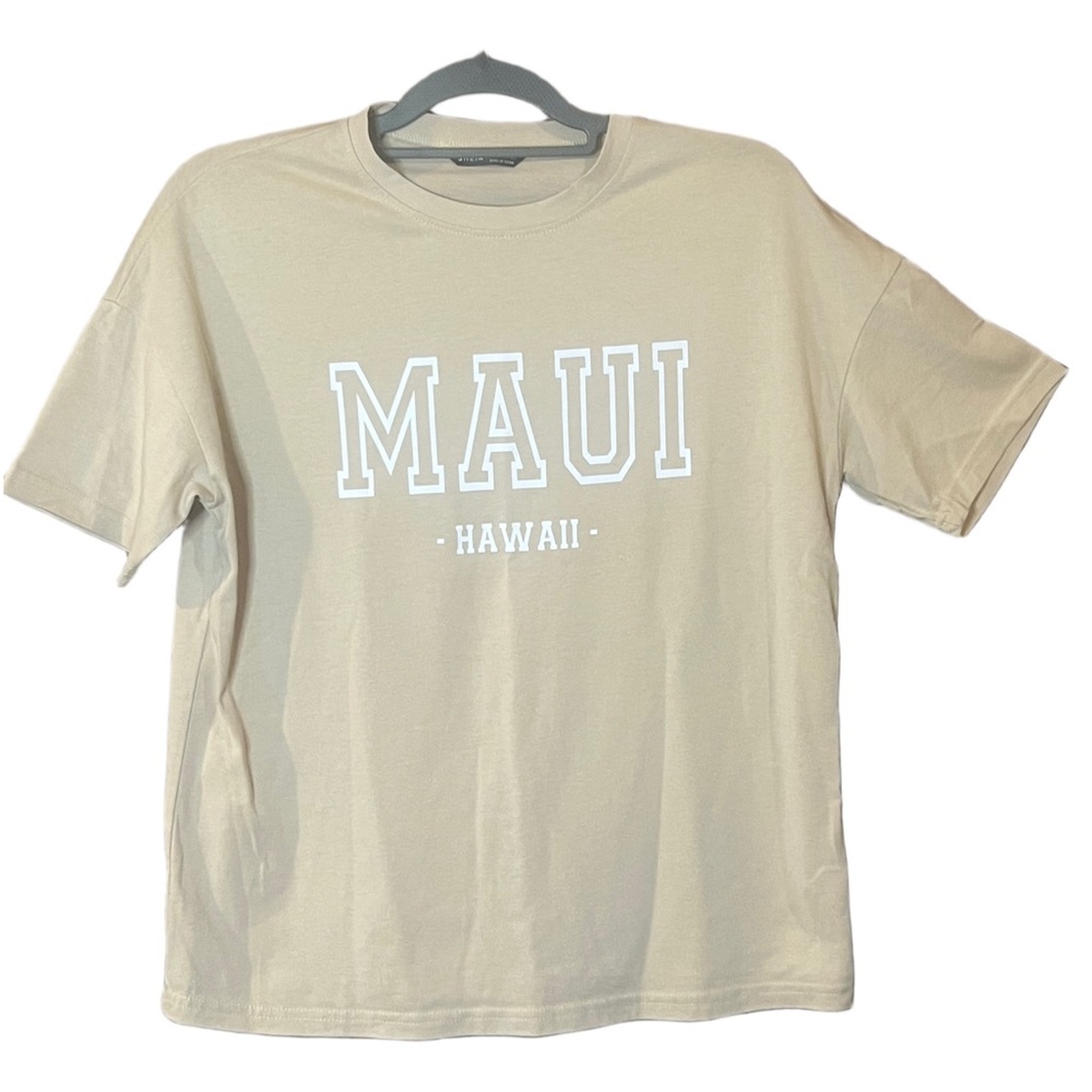 Maui t-shirt, tan, size small